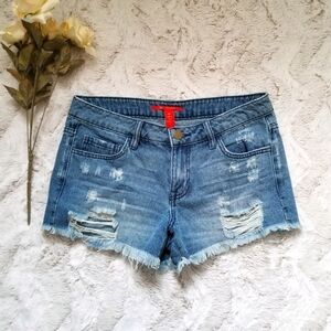 Chelsea & Violet Distressed Cotton Jean Shorts 26